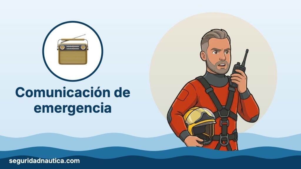 Ilustración: Comunicación de emergencia — Seguridad Náutica