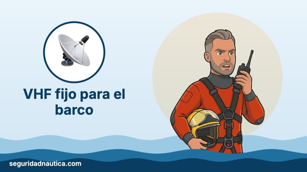 Ilustración: VHF fijo para el barco — Seguridad Náutica